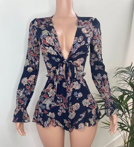 Blue Floral Romper - SHOP JAMILA