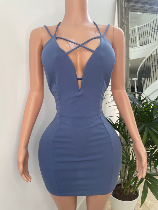 Blue X dress - SHOP JAMILA