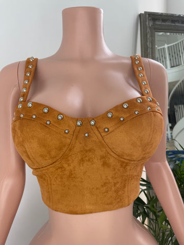 Camel suede top - SHOP JAMILA