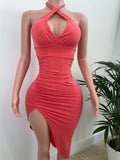 Pink halter dress - SHOP JAMILA