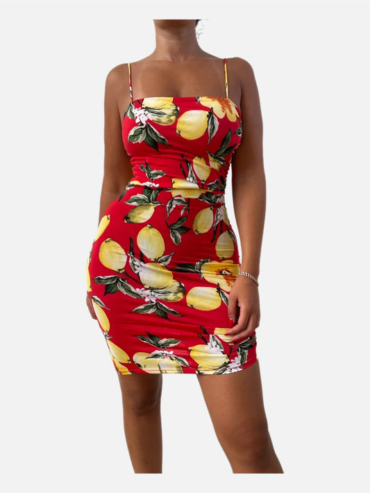 Tropical Lemons Strappy Dress - SHOP JAMILA