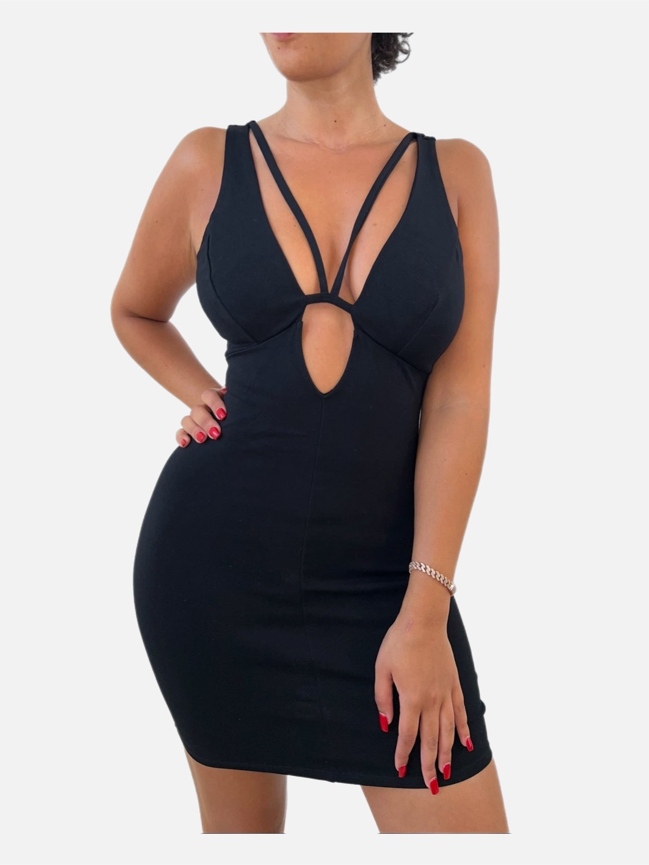 Black Strappy Keyhole Dress - SHOP JAMILA